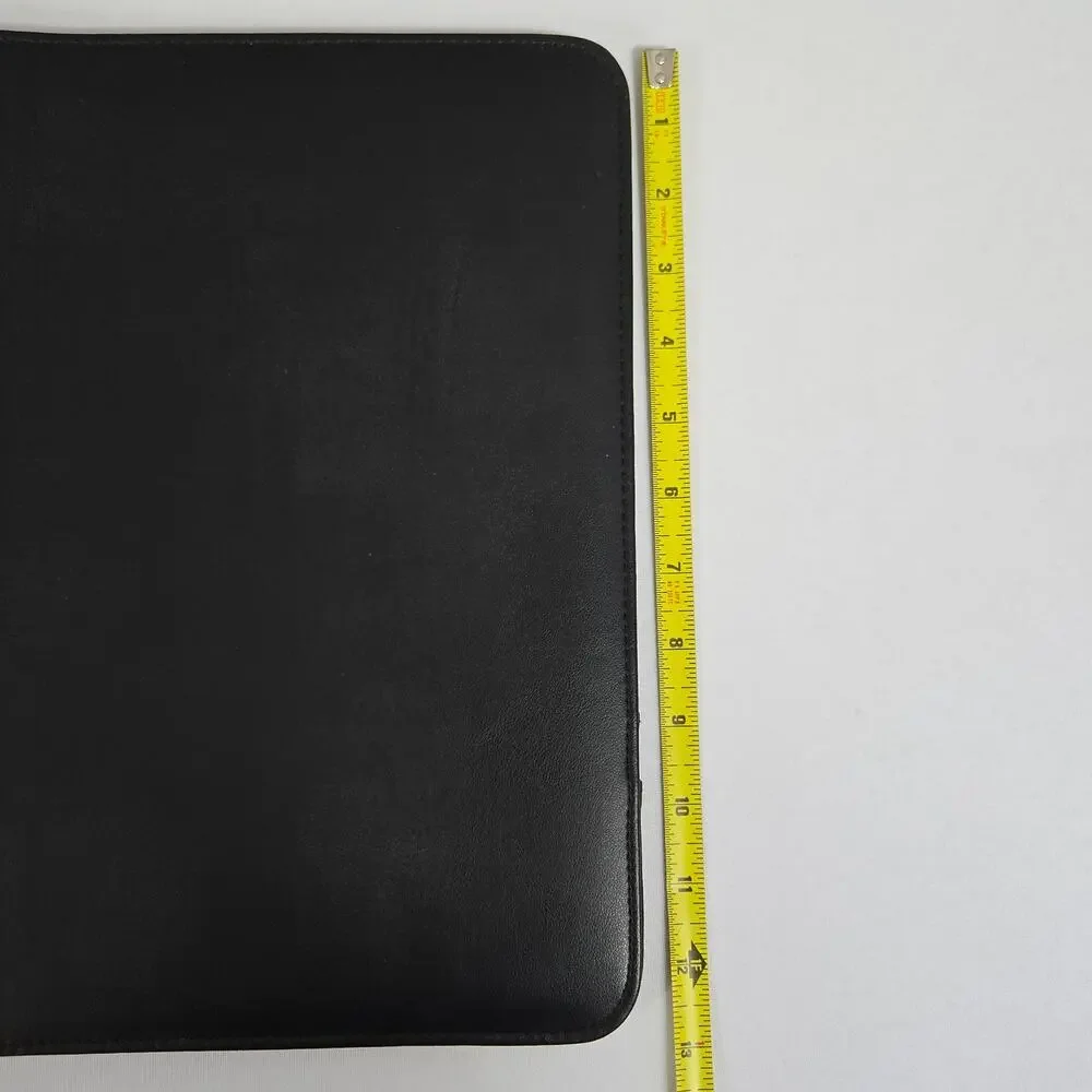 Classic Business Executive Padfolio Padded Faux Leather Black 10 x 13
